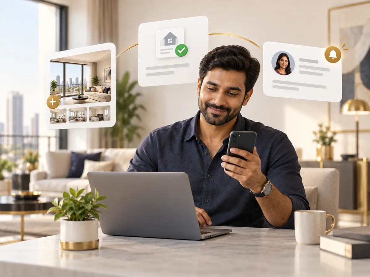 Homeowner publishing a verified property listing from a phone